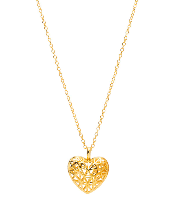 Gift Packaged 'Harmony' 18ct Yellow Gold Plated 925 Silver Cut-Out Heart Locket Necklace