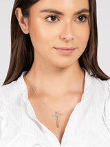 Gift Packaged 'Daniela' 925 Silver Cross Pendant Necklace