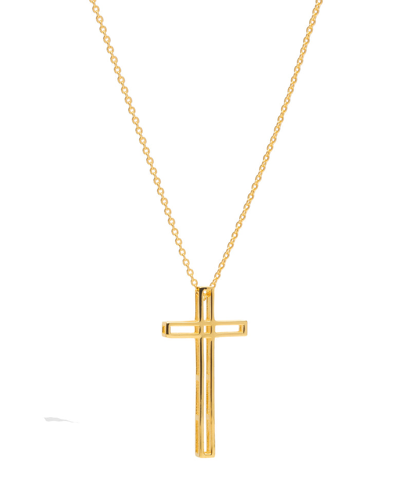 Gift Packaged 'Daniela' 18ct Yellow Gold 925 Silver Cross Pendant Necklace