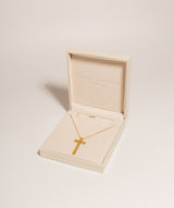 Gift Packaged 'Daniela' 18ct Yellow Gold 925 Silver Cross Pendant Necklace