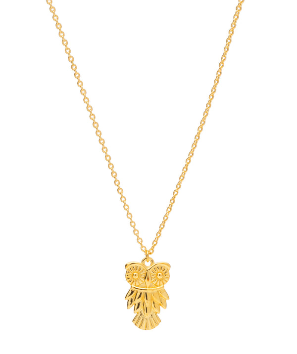 Gift Packaged 'Vera' 18ct Yellow Gold Plated 925 Silver Owl Pendant Necklace
