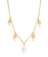 Gift Packaged 'Thelma' 18ct Yellow Gold Plated Sterling Silver Freshwater Pearl Drop Necklace