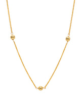 Gift Packaged 'Arya' 18ct Yellow Gold Plated 925 Silver & Cubic Zirconia Ball Necklace