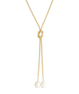 'Aruru' Gold Plated Sterling Silver Dual Pearl Necklace image 1
