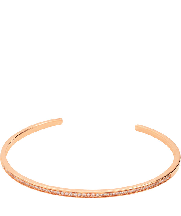 Gift Packaged 'Isla' 18ct Rose Gold Plated Sterling Silver Cubic Zirconia Encrusted Bangle
