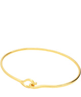 Gift Packaged 'Monica' 18ct Yellow Gold Plated Sterling Silver Minimalist Hook Bangle