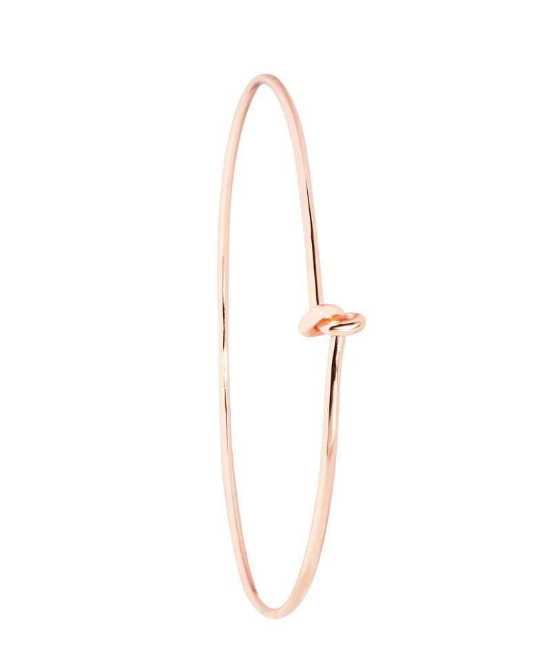 'Rebekah' Rose Gold Plated Sterling Silver Knotted Bangle image 1