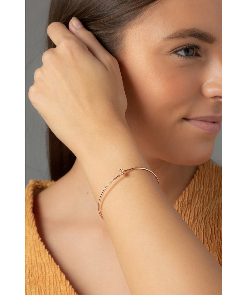 'Rebekah' Rose Gold Plated Sterling Silver Knotted Bangle image 2