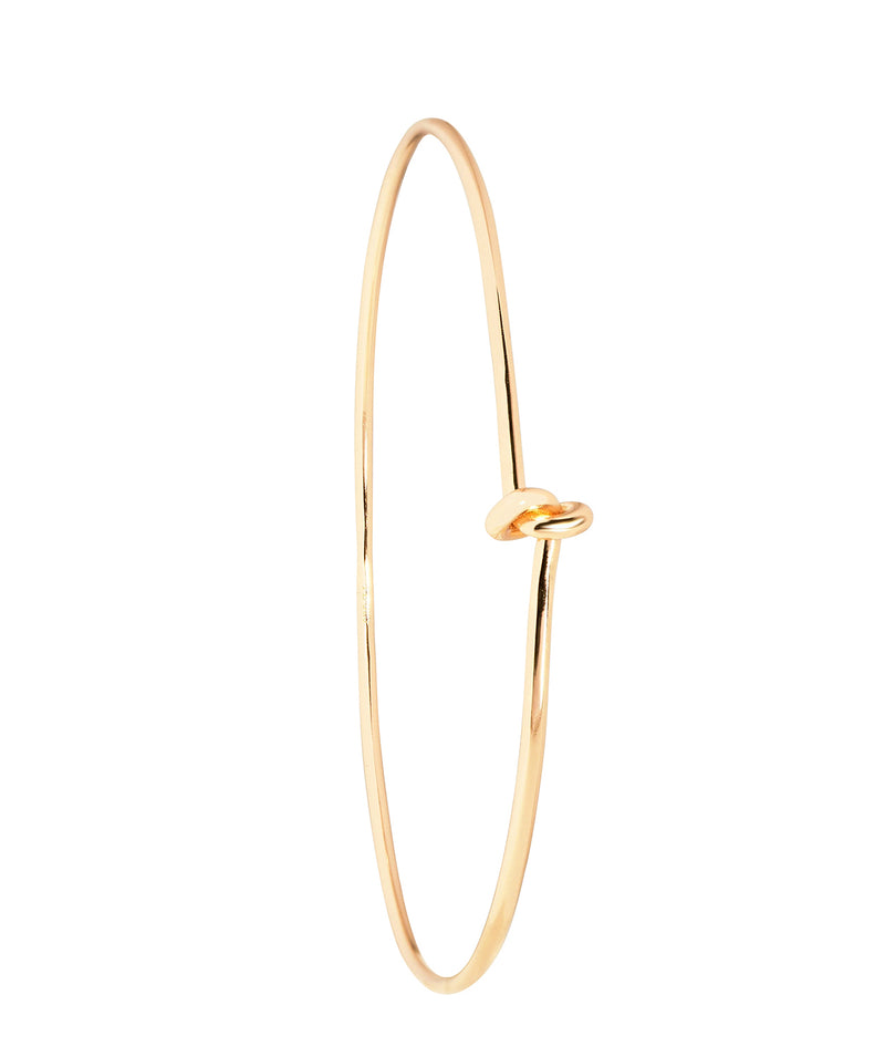 Gift Packaged 'Rebekah' 18ct Yellow Gold Plated Sterling Silver Minimalist Slim Fit Knotted Bangle