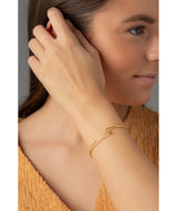 'Rebekah' Yellow Gold Plated Sterling Silver Knotted Bangle image 2