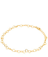 Gift Packaged 'Stella' 18ct Yellow Gold 925 Silver Heart Chain Bracelet