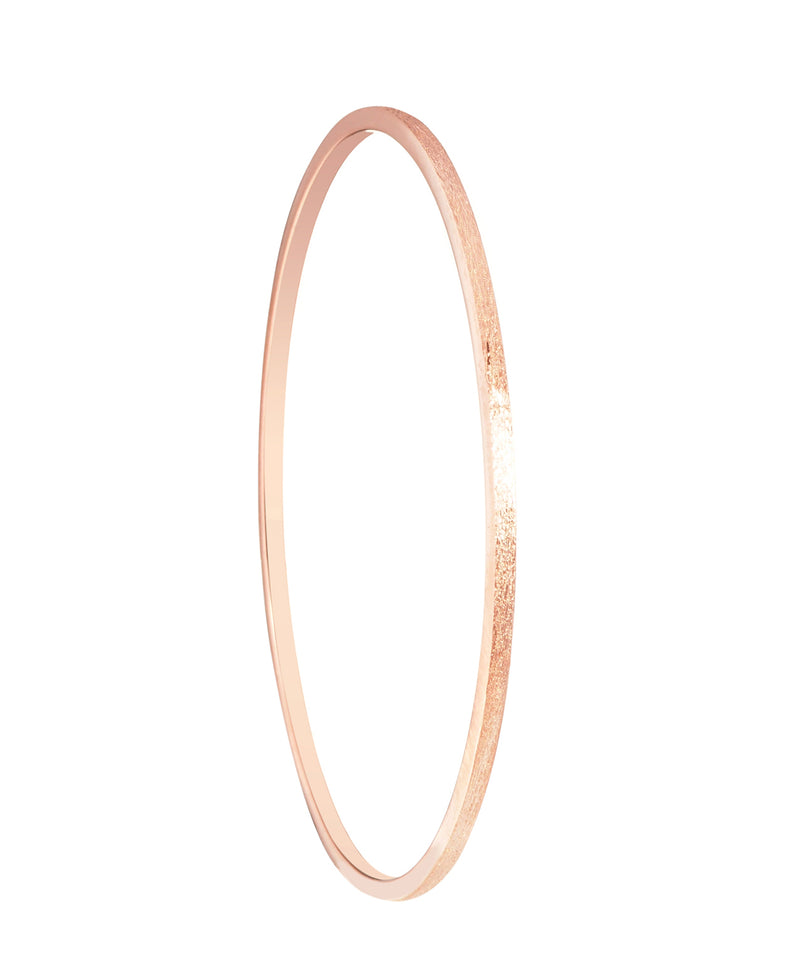 'Antonia' Rose Gold Plated Sterling Silver Brushed Bangle image 1
