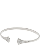 Gift Packaged 'Mia' 925 Silver Cubic Zirconia Open End Bangle