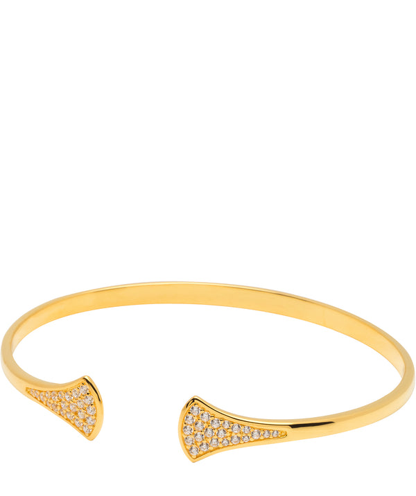 Gift Packaged 'Mia' 18ct Yellow Gold Plated 925 Silver Cubic Zirconia Open End Bangle