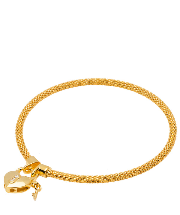 Gift Packaged 'Solene' 18ct Yellow Gold Plated 925 Silver Heart Locket Mini Bracelet