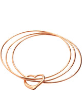 Gift Packaged 'Bethan' 18ct Rose Gold Plated Sterling Silver Heart Pendant Bangle