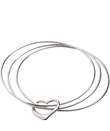 Gift Packaged 'Bethan' Sterling Silver Heart Pendant Bangle