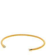 Gift Packaged 'Gretel' 18ct Yellow Gold 925 Silver & Cubic Zirconia Chainmail Bangle
