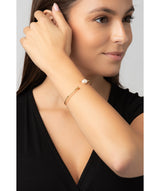 Gift Packaged 'Cruz' 18ct Yellow Gold Plated Sterling Silver Freshwater Pearl Dainty Bangle