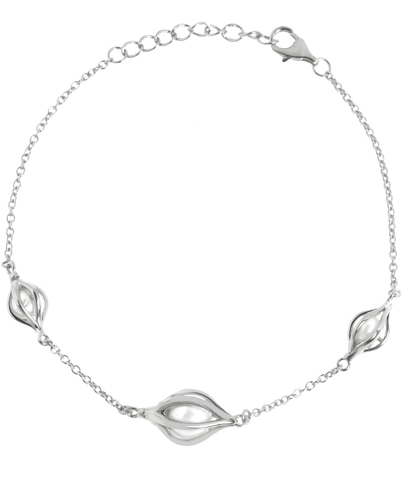 Gift Packaged 'Lucy' 925 Silver & Freshwater Peal Caged Bracelet