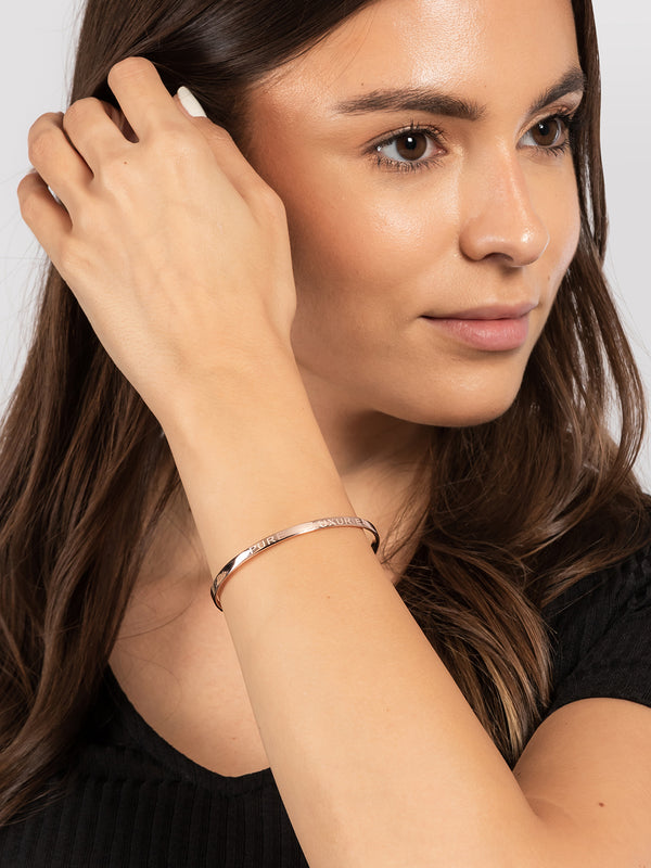 Gift Packaged 'Elisa' 18ct Rose Gold Plated Sterling Silver Shooting Star Bangle