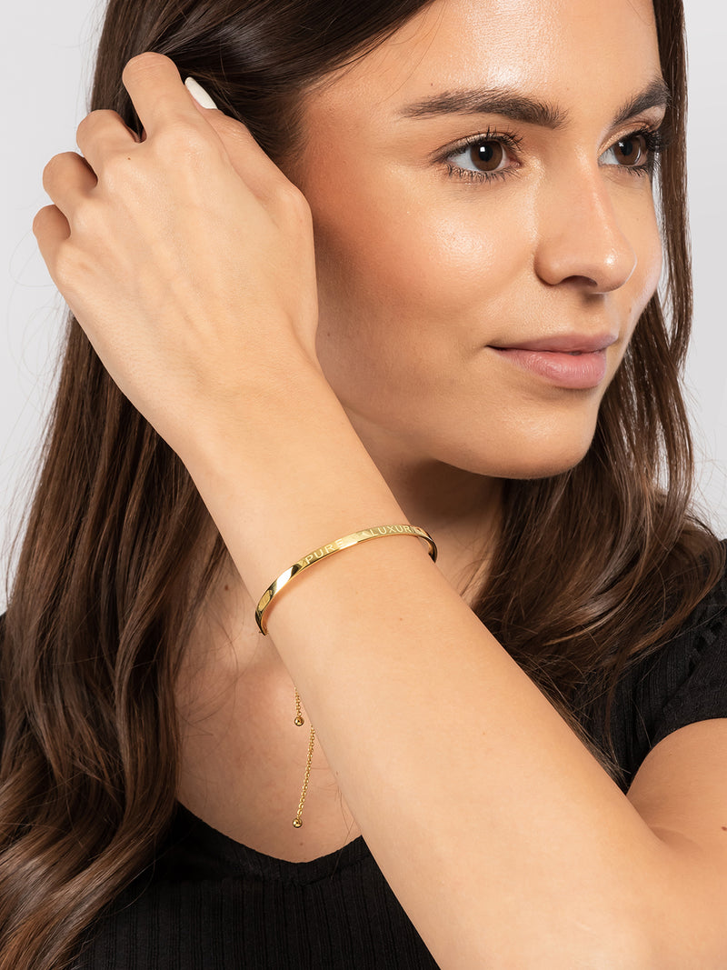 Gift Packaged 'Elisa' 18ct Yellow Gold Plated Sterling Silver Shooting Star Bangle