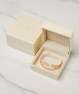 Gift Packaged 'Xenia' 18ct Rose Gold Plated Sterling Silver Textured Bangle