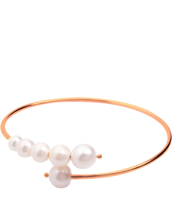 Gift Packaged 'Trina' 18ct Rose Gold Plated Sterling Silver Freshwater Pearl Cluster Bangle
