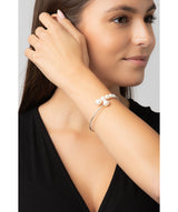 Gift Packaged 'Trina' Sterling Silver Freshwater Pearl Cluster Bangle