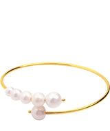 Gift Packaged 'Trina' 18ct Yellow Gold Plated Sterling Silver Freshwater Pearl Cluster Bangle