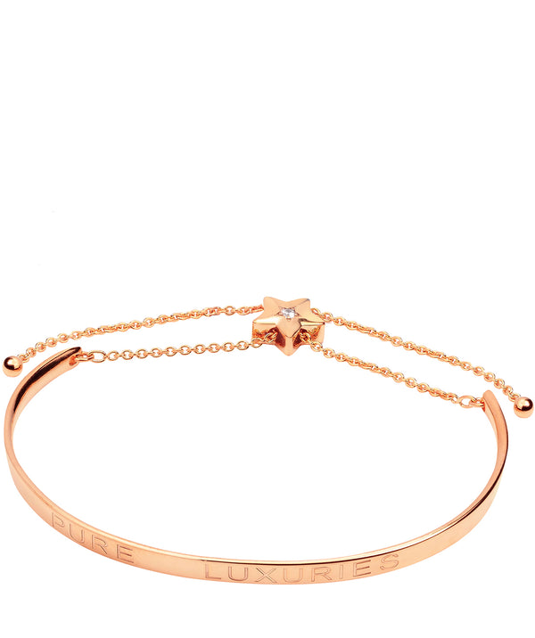Gift Packaged 'Elisa' 18ct Rose Gold Plated Sterling Silver Shooting Star Bangle