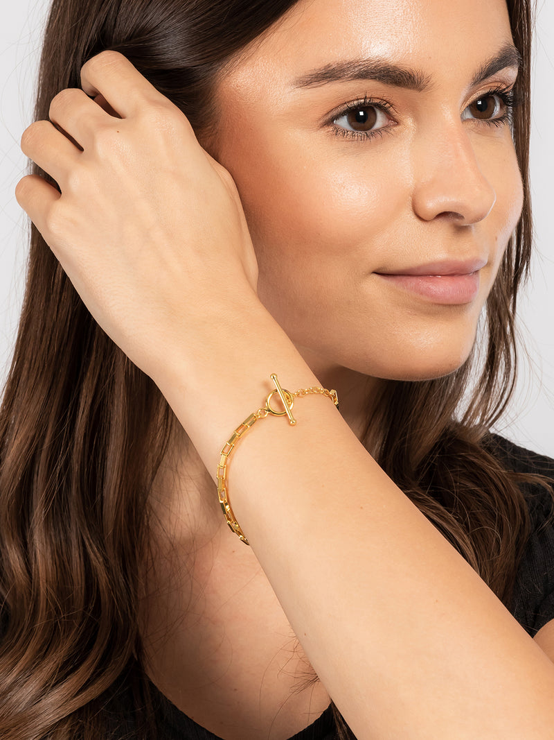 Gift Packaged 'Olivia' 18ct Yellow Gold Plated 925 Silver Chainlink Bracelet
