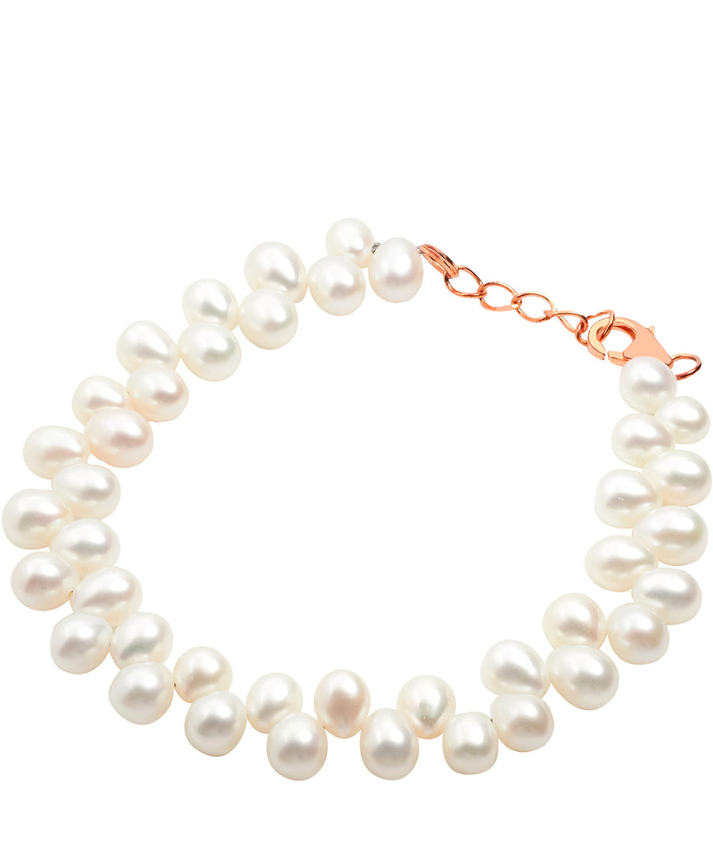Gift Packaged 'Mildred' 18ct Rose Gold Plated Sterling Silver Freshwater Pearl Bracelet