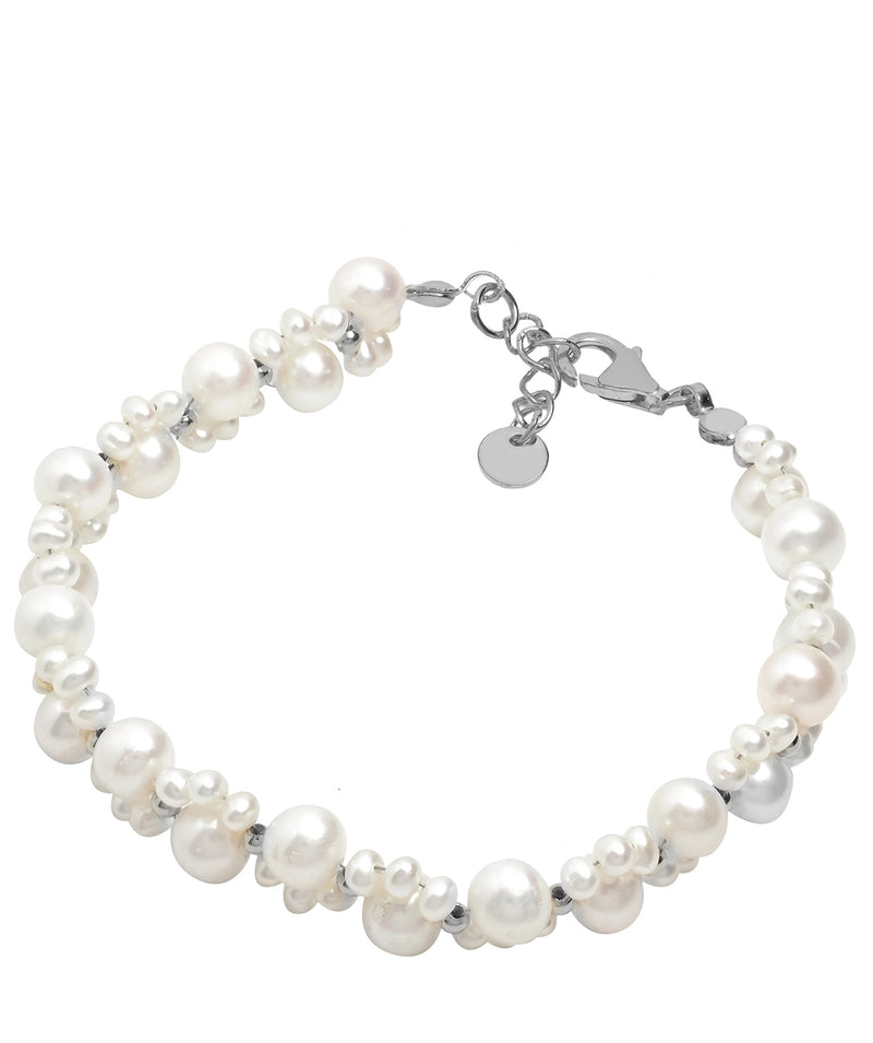 Gift Packaged 'Frances' Sterling Silver Freshwater Pearl Cluster Bracelet