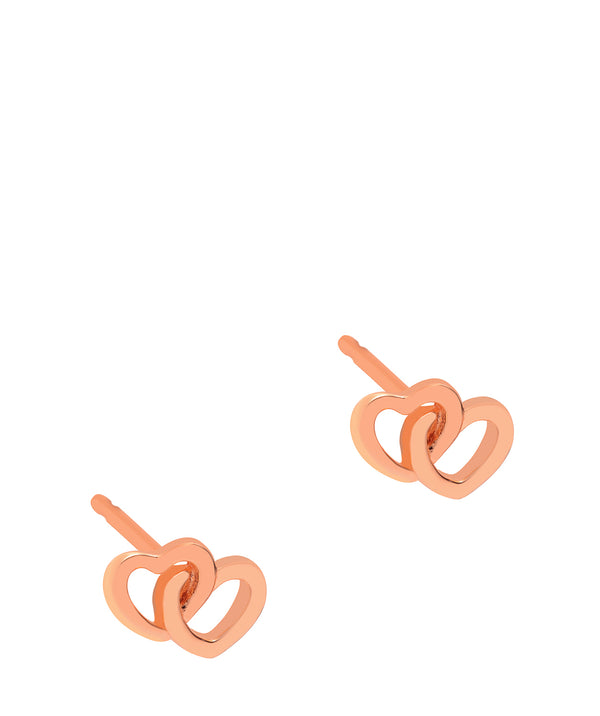 Gift Packaged 'Nicasia' 18ct Rose Gold Plated Sterling Silver Linked Heart Earrings
