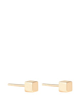 'Verina' Gold Plated Sterling Silver Cube Stud Earrings image 1