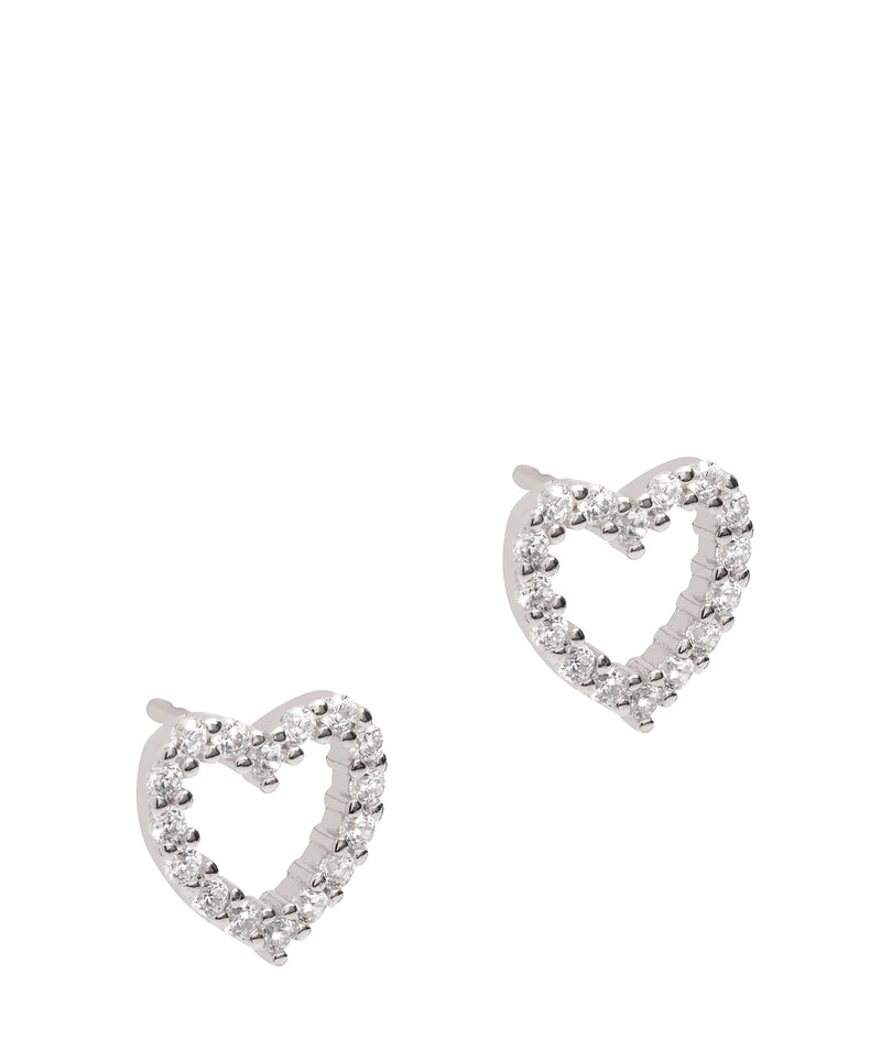 Gift Packaged 'Pau' Sterling Silver Heart Stud Earrings