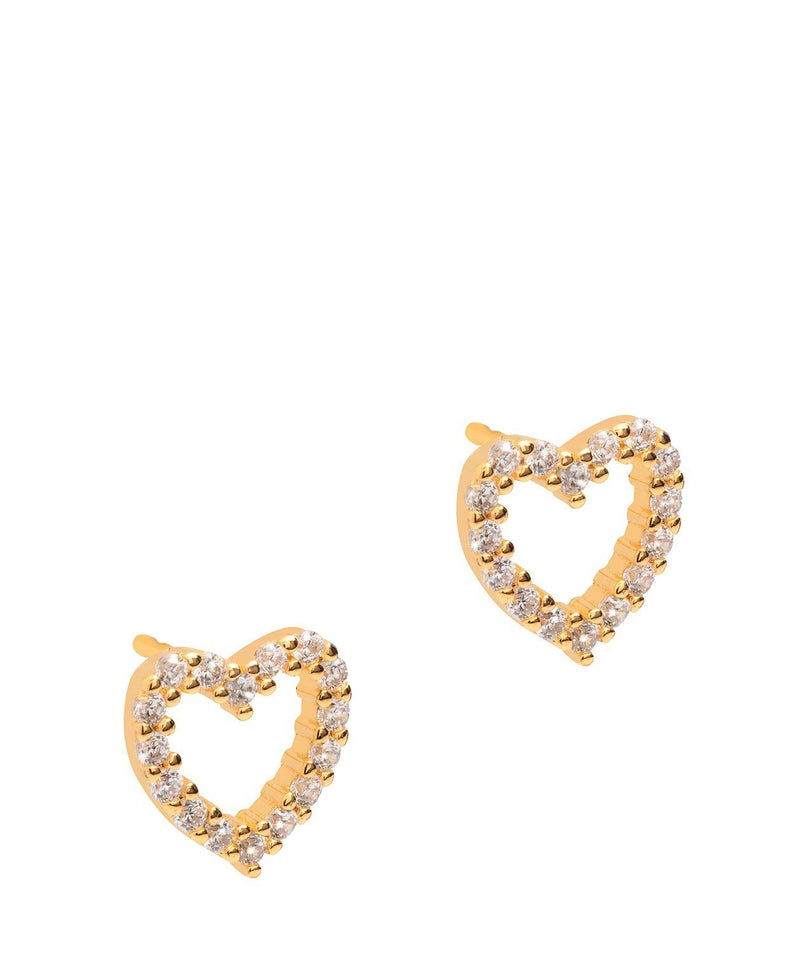Gift Packaged 'Pau' 18ct Yellow Gold Plated Sterling Silver Heart Stud Earrings