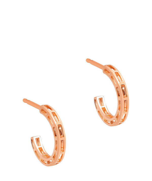 Gift Packaged 'Metz' 18ct Rose Gold Plated Sterling Silver Hoop Earrings