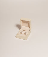 Gift Packaged 'Laran' 925 Silver & Cubic Zirconia Pavé Leaf Hoop Earrings