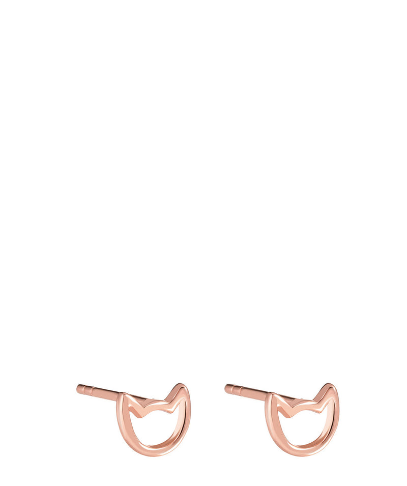 'Fatoumata' Rose Gold Plated Sterling Silver Cat Earrings image 1
