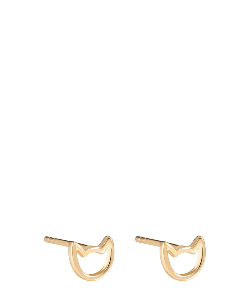 'Fatoumata' Gold Plated Sterling Silver Cat Earrings image 1