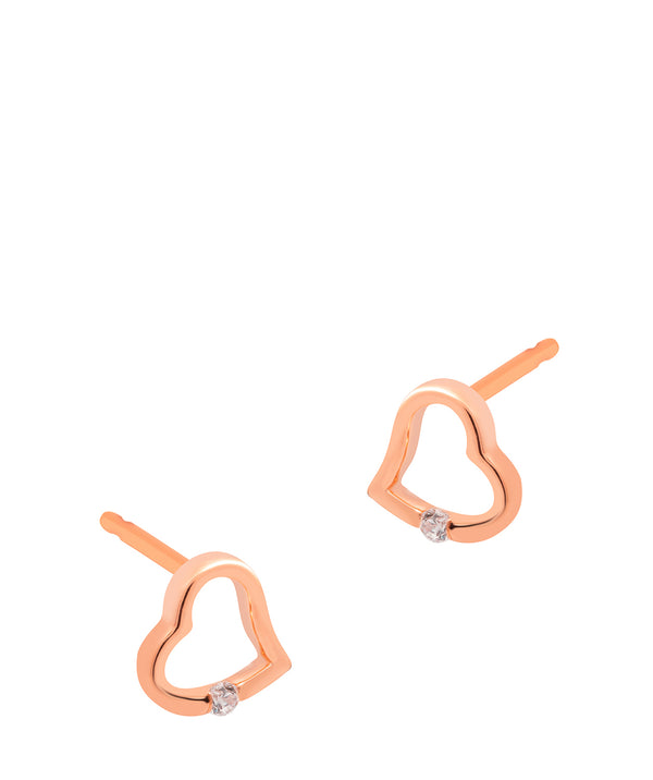 Gift Packaged 'Nerilla' 18ct Rose Gold Plated Sterling Silver Heart Outline Earrings