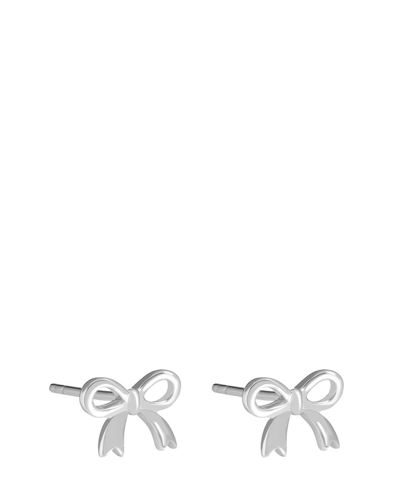 'Tauria' Sterling Silver Bow Ear Studs  image 1