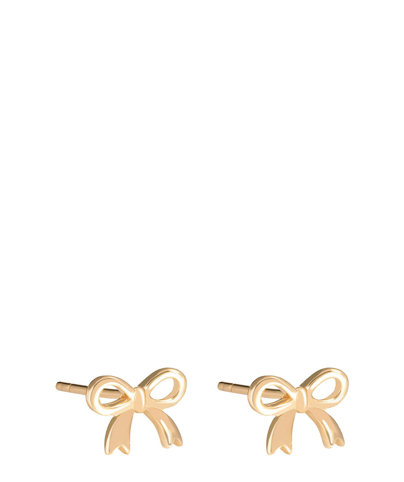 'Tauria' Gold Plated Sterling Silver Bow Ear Studs  image 1