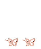 'Campana' Rose Gold Plated Sterling Silver Butterfly Earrings image 1
