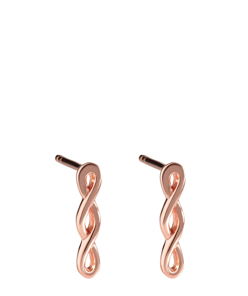 'Drusilla' Rose Gold Plated Sterling Silver Twist Drop Earrings image 1