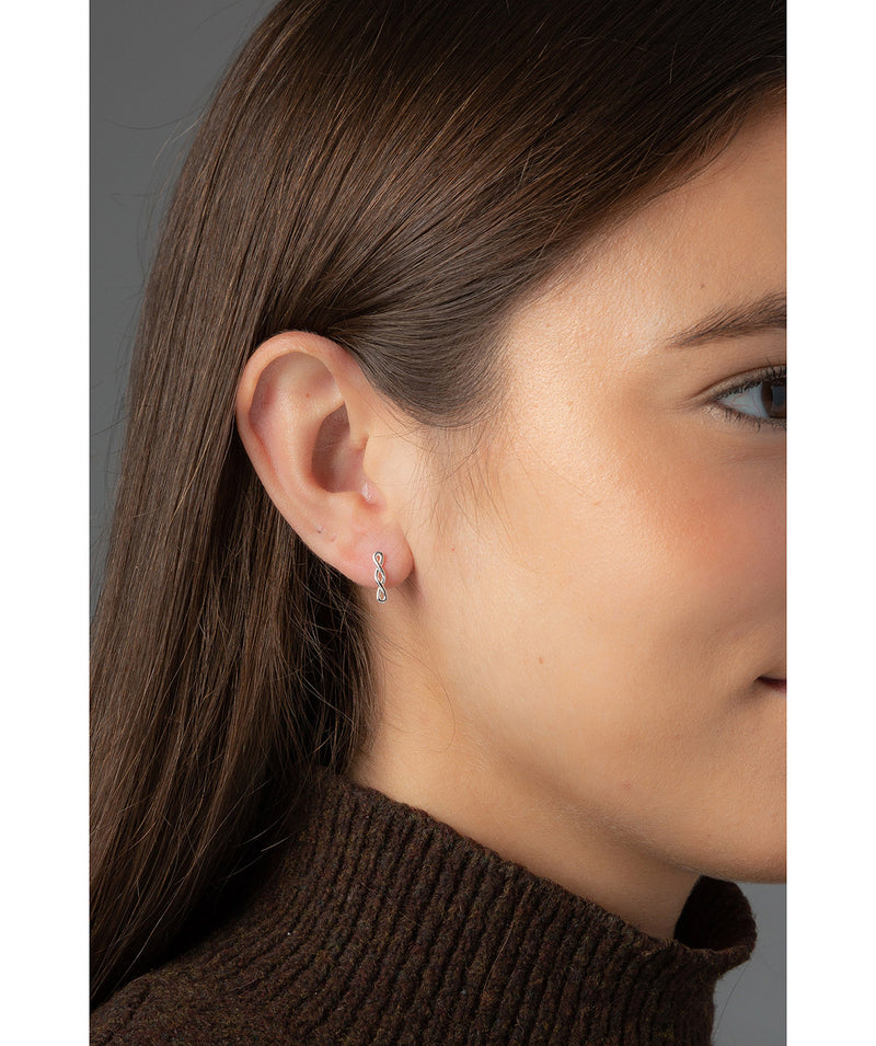 'Drusilla' Sterling Silver Twist Drop Earrings image 2