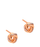 Gift Packaged 'Garance' 18ct Rose Gold Plated Sterling Silver Swirled Earrings