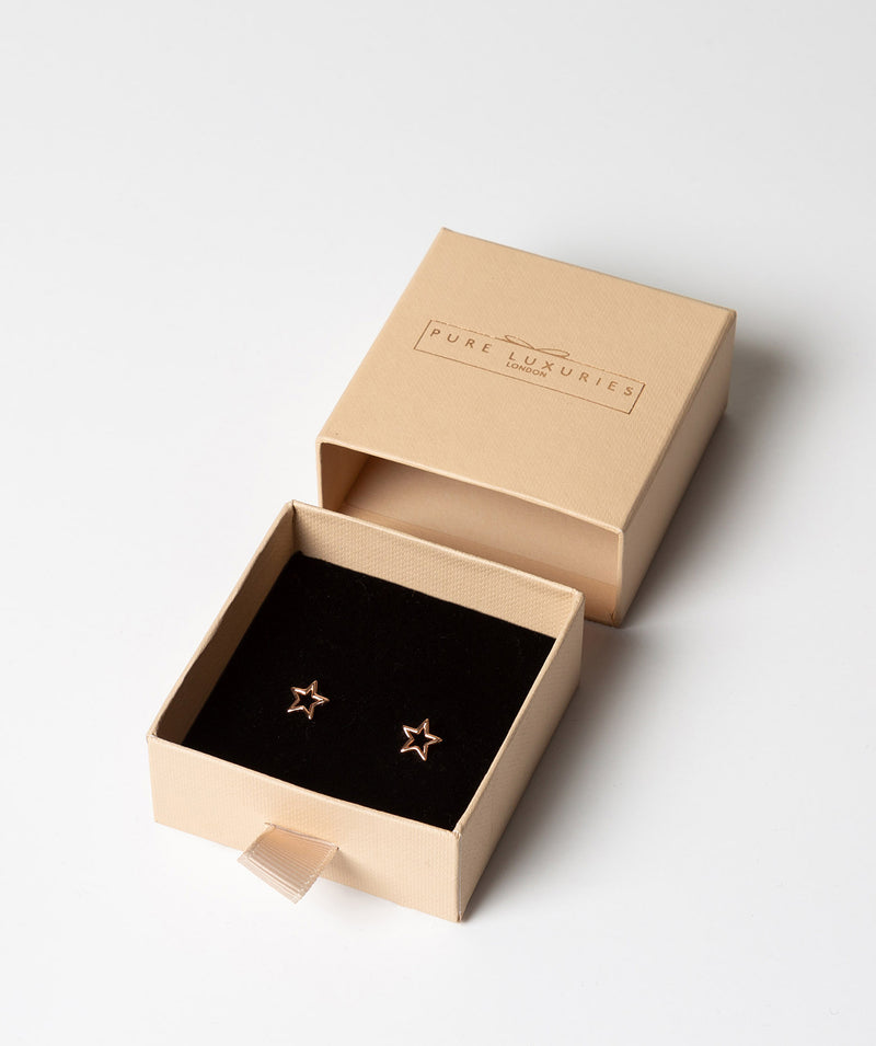 'Varinia' Rose Gold Plated Sterling Silver Star Earrings image 3